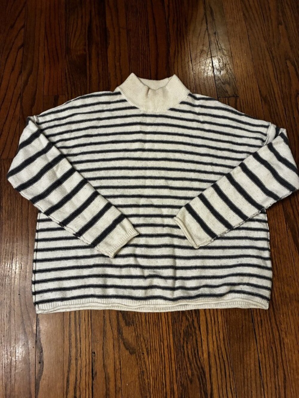 Madewell Striped Mock Neck Sweater Size S